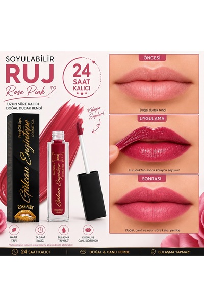 GÜLCAN ENGİNTEPE COSMETİCS SOYULABİLİR RUJ 24 SAAT KALICI