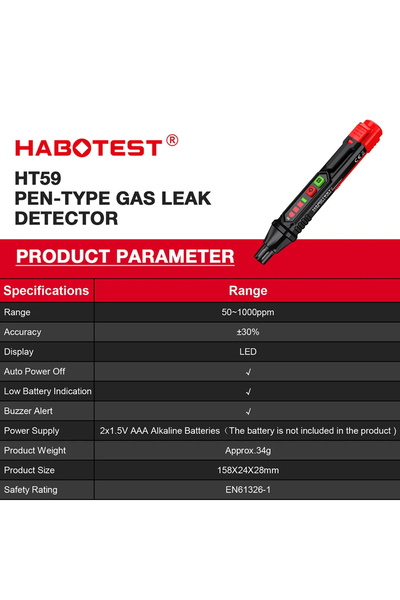 Choice1 HT59 HABOTEST HT59 HT60 HT61 Gas Leak Detector Combustible Gas Detect...