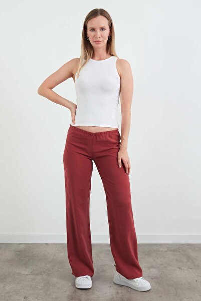 Fulla Moda Beli Lastikli Düşük Bel Modal Palazzo Pantolon