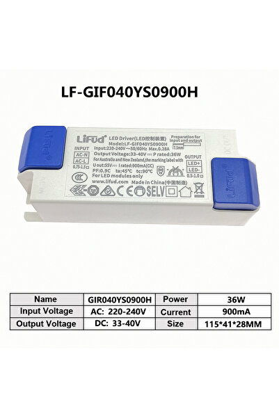 Choice LF-GIF040YS0900H LiFud LED Driver LF-GIRxxxYM LF-GIRxxxYS Series LED T...