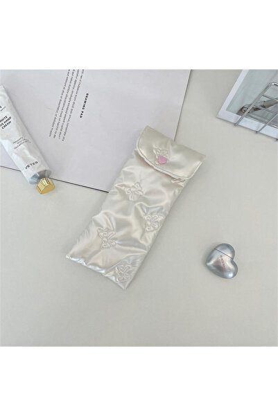Choice5 Bow beige Bow Glasses Case Women Portable Cotton Padded Anti Crush Su...