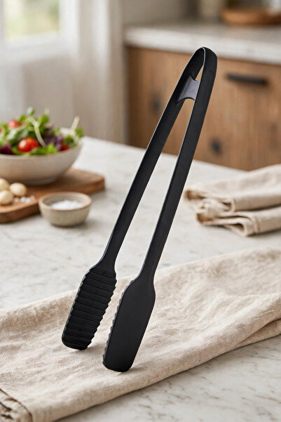 ÖzSa Home Practical Fireproof Non-Stick Hard Teflon Plastic Serving Tongs | P...