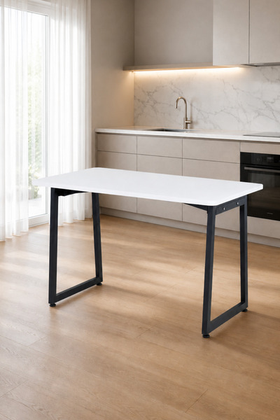 VİLİNZE Biga Sabit Mdf Metal Ayak Mutfak Masası - 70x120 cm