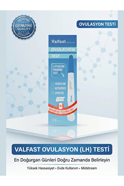 Valfast Ovulasyon Doğurganlık (Yumurtlama) Testi 1 Kutu 5 Adet