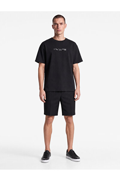 Koton Short Sleeve Cotton Crew Neck Printed Oversize T-Shirt