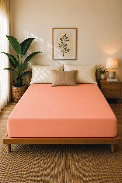 Karden Flower Premium 100% Cotton Double Combed Elastic Fitted Sheet - 160X20...