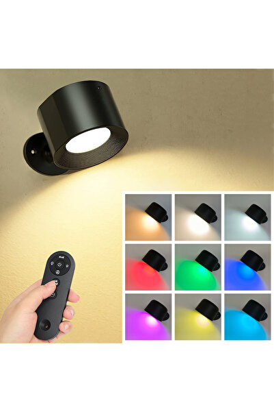 Choice Black Magnetic LED Wall Light Rechargeable Reading Lights 360° Rotatio...