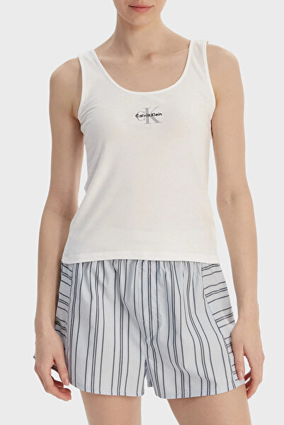 Calvin Klein Ck Kadın Beyaz Kolsuz Bluz