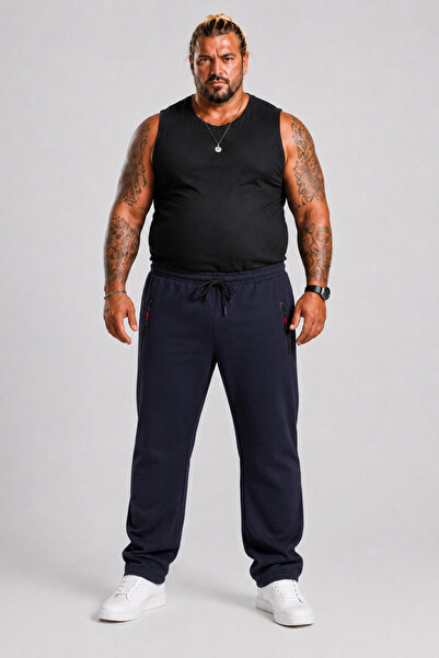 MocGrande Large Size Classic Sweatpants with Zipper Pocket 22500 Fume