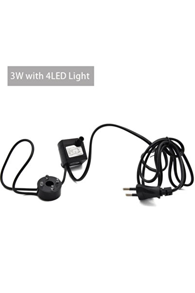 Choice1 مضخة نافورة مياه بقوة 3 واط 220 فولت مع 4 مصابيح LED بقوة 3 واط و5 وا...