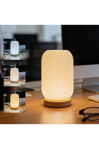 Choice Warm White lantern WHITE Nordic LED Desk Lamp, USB Wired Control Tri C...