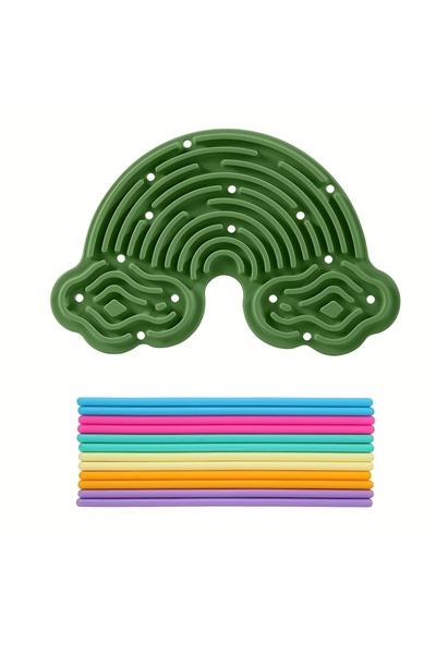 Choice4 Green Creative Rainbow Clouds Silicone Sensory Activity Board, Color ...