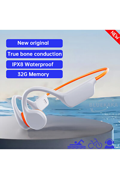 Choice سماعات رأس لاسلكية TOP1 WhiteOrange 2025 بتقنية التوصيل العظمي، مقاومة...