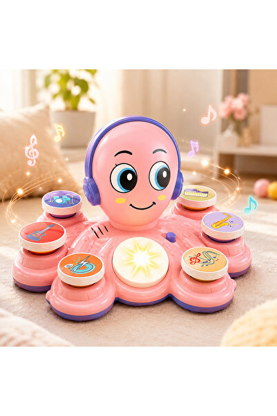 Salamandra Kids Интерактивна музикална играчка, Розов октопод