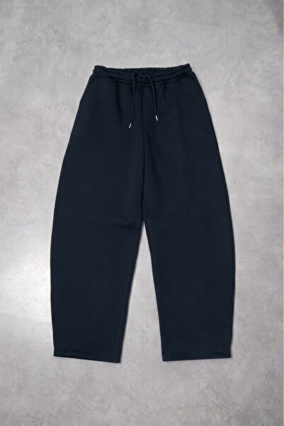 Crupt Studio Navy Wide Leg Sweatpant Men's Sweatpants with Stopper