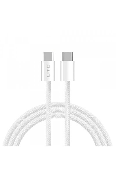 Lito Cablu Date si Incarcare USB-C - USB-C LD04CC, 60W, 2m, Alb