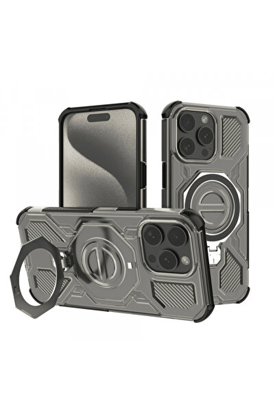 Apple Husa pentru iPhone 15 Pro Max, Techsuit, Carbon Shield Pro, Neagra Deschis