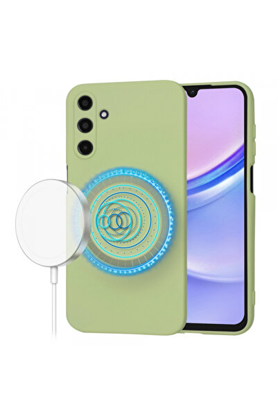 Samsung Husa MagSafe pentru Galaxy A15 A155, Techsuit, SoftFlex, Verde Matcha