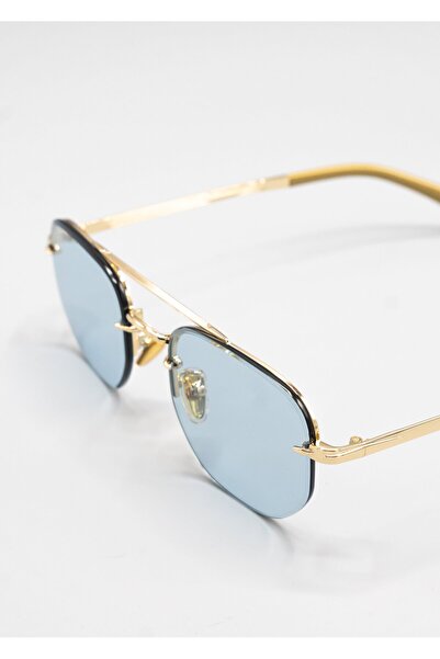 Eyemood Unisex Pilot Güneş Gözlüğü Altın Rengi Çerçeve Mavi Cam Siena C4