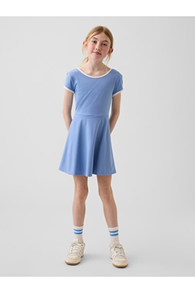 GAP Kız Çocuk Açık Mavi Cap-Sleeve Athletic Elbise