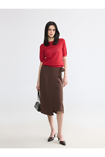 LC Waikiki Nevavm Skirt with Elastic Waist and Tie