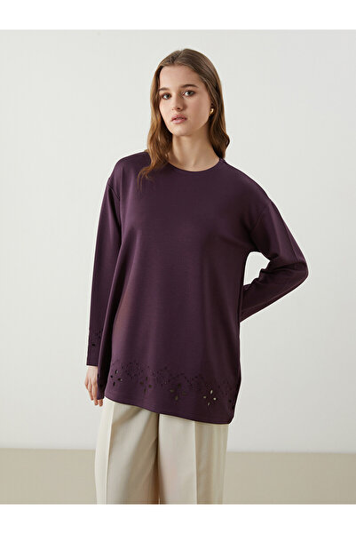 LC Waikiki Trendlucky Women's Embroidered Oval Collar Tunic with a Difference...