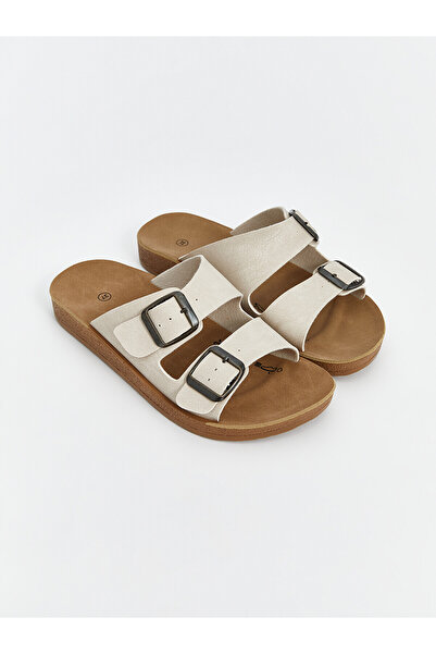 LC Waikiki Two Mt Shop Quality Lcw Steps Ecru Girls' Slippers
