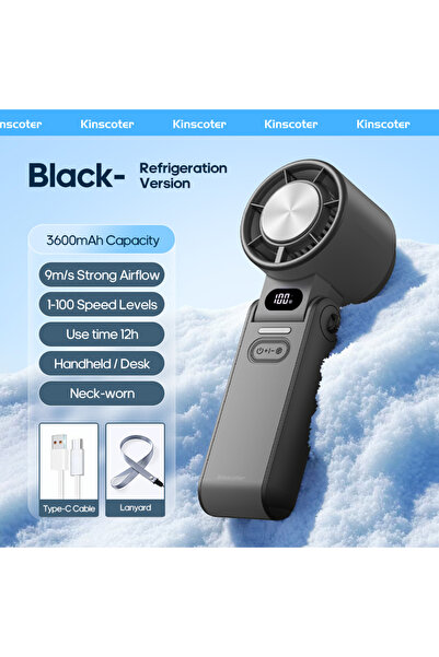 Choice3 Black ICE KINSCOTER Outdoor Foldable Portable Handheld Fan Mini Cooli...