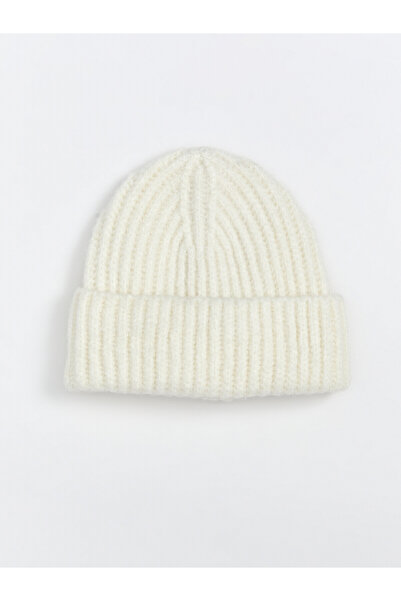 LC Waikiki Nevavm Farkıyla Lcw Accessories Ecru Knitwear Plain Women's Beanie