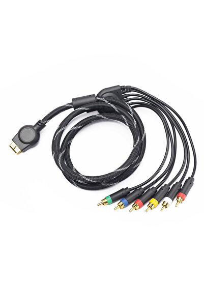 Choice كابل AV Ypbpr ذهبي مطلي بطول 1.8 متر لأجهزة PS وPS2 وPS3، سلك صوت وفيد...