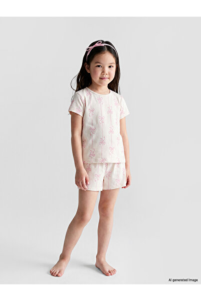 LC Waikiki Bow Patterned Girls' Shorts Pajama Set