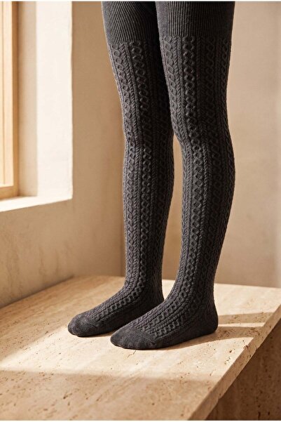 Katia&Bony Patterned Children's Pantyhose Anthracite