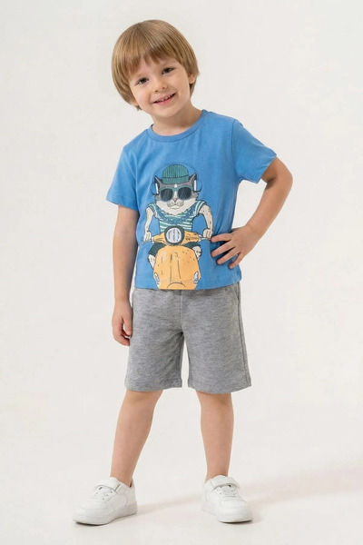 HAUSEkids 2-5 Yaş Star Cool Erkek Çocuk Takım-Saks