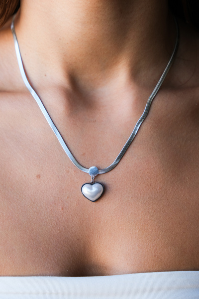 Serenite Collection قلادة قلب من الفولاذ