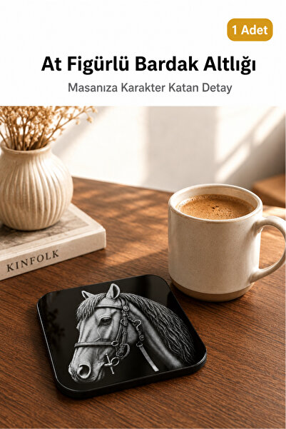 FLY LIFE At Figürlü Kaymaz Bardak Altlığı, Masa ve Sehpa Koruyucu (1 Adet)