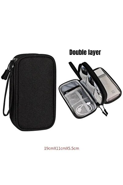 Choice Black Double layer 1Pc NEW Travel Organizer Bag Cable Storage Organize...