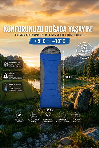 Begin Power 4 Season Sleeping Bag +5 ° C -10 ° C Camping Sleeping Bag Breatha...
