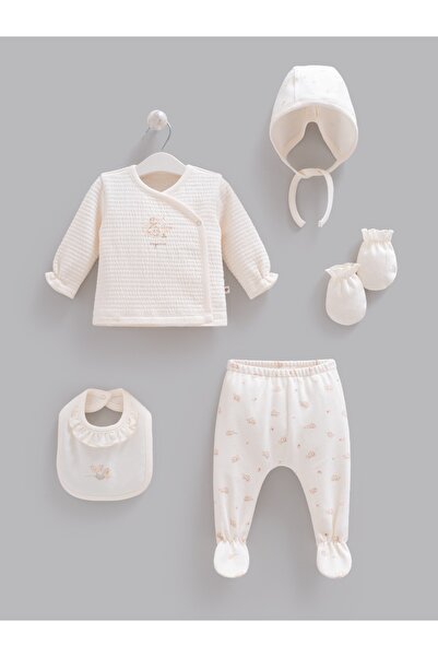 Caramell Tiny Organic 100% Cotton 5-Piece Hospital Discharge Bodysuit Set / E...
