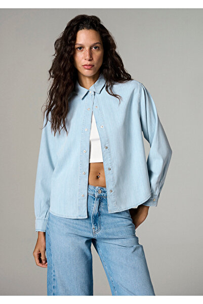 Mavi Carlia Classic Denim Açık Jean Gömlek Crop / Kısa Kesim 1210924-A1586