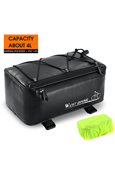 Choice Black WEST BIKING Bicycle Rear Seat Bag 4L Large Capacity Reflective W...