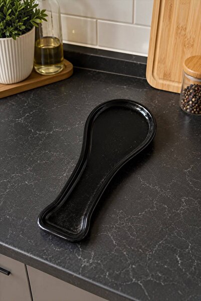 Bayev Favorite Black Ceramic Dirty Spoon Coaster 1 Piece