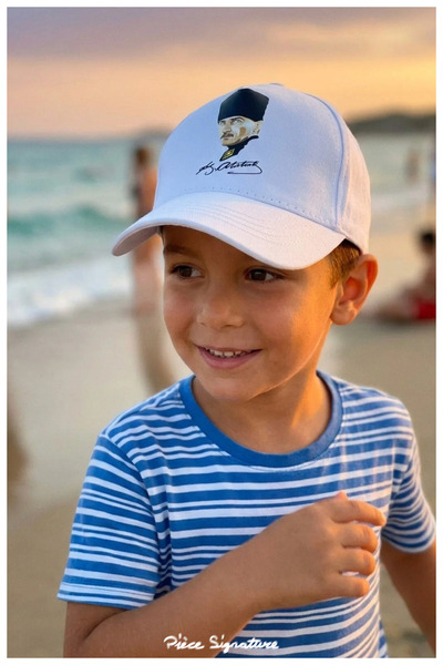 Kardelen Butik Denizli 100% Cotton Ataturk Embroidered Hat for Young Children...