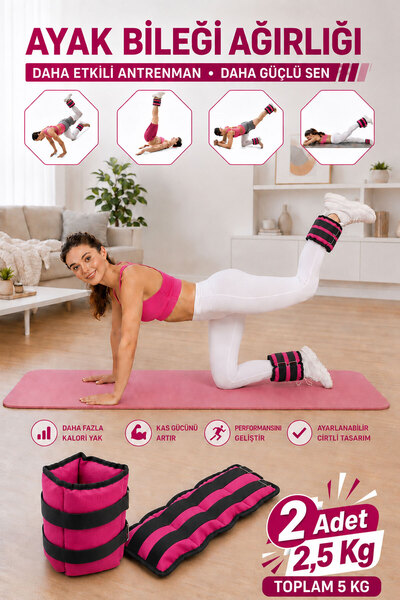 Spor Byfit 2.5 Kg Fuchsia Deluxe Comfort Hand and Foot Weight