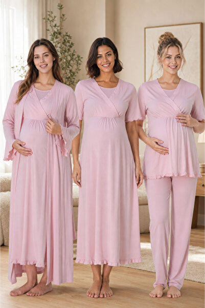 ByLohusa Comfortable Cut Maternity Set with Breastfeeding Features Effortt - ...