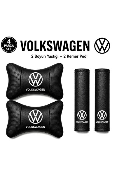 BRTSHOPPİNG Wolksvagen Lüks Deri Boyun Yastığı Ve Kemer Kılıfı