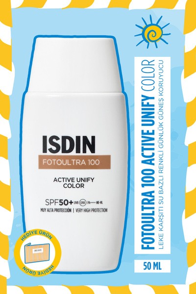 ISDIN Fotoultra 100 Active Unify Color SPF 50 50 ml واقي شمس ملون للوجه مضاد ...