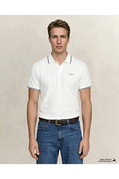 Gant Erkek Beyaz Regular Fit Polo Yaka T-Shirt
