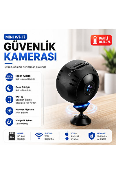 tap10 Mini Wi-Fi Güvenlik Kamerası | 1080P Full HD | Geniş Açı | Gece Görüşü ...