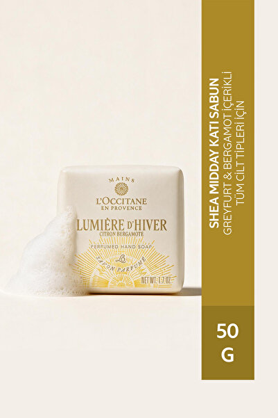 L'Occitane Shea Midday Katı Sabun, Greyfurt ve Bergamot Notaları, 50 g