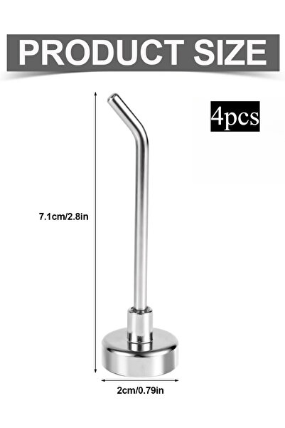 Choice11 Silver-2.0-4pcs 4/6pcs Large Magnetic Hooks, 2.8 Inch Long Heavy Dut...